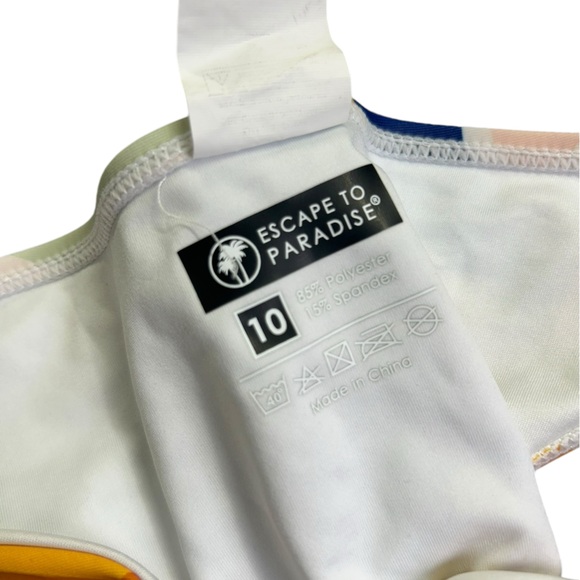ESCAPE TO PARADISE womens size 10 cheeky high cut bikini swim bottoms NWT - Picture 3 of 6
